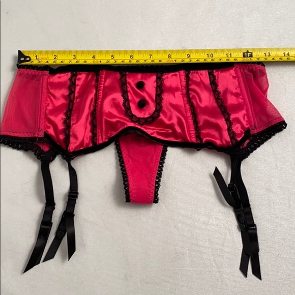 Victoria’s Secret Sexy Little Things hot pink satin thong panty with garters - Picture 9 of 16